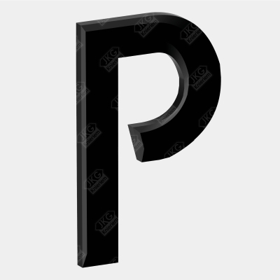 Plastic letter zwart P