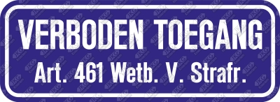 Verboden toegang, art. 461 sticker