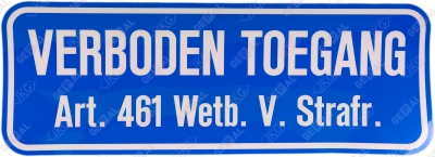 Verboden toegang, art. 461 sticker