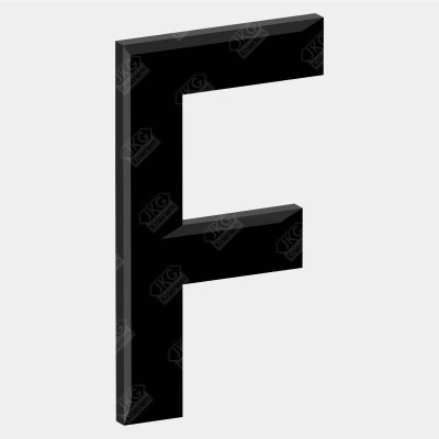 Plastic letter zwart F