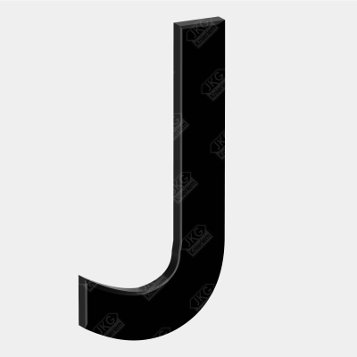 Plastic letter zwart J