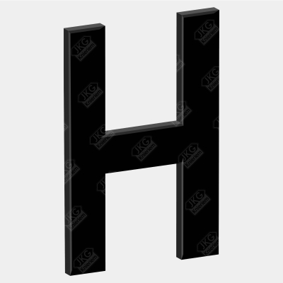 Plastic letter zwart H