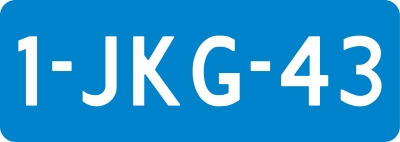 Kentekenplaat blauw 18.2
