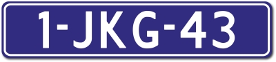 Kentekenplaat 1.1