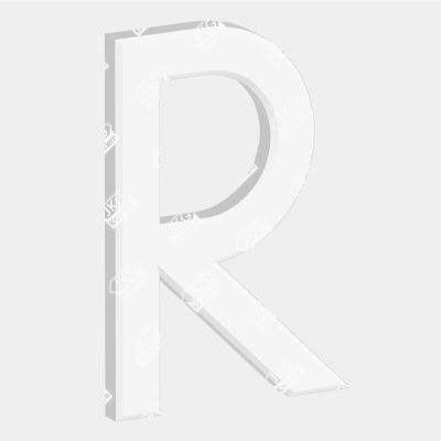 Plastic letter wit R  