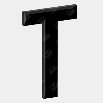 Plastic letter zwart T