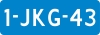 Kentekenplaat blauw 18.2
